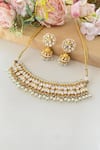 Shop_Namasya_White Kundan Bead Embellished Choker Set _at_Aza_Fashions