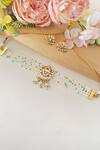 Shop_Namasya_White Kundan Lotus Carved Pendant Choker Set _at_Aza_Fashions