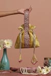 Buy_Swabhimann_Yellow Embroidery Silk Handle Potli _at_Aza_Fashions