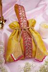 Shop_Swabhimann_Yellow Embroidery Silk Handle Potli _at_Aza_Fashions