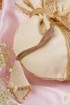 Swabhimann_Cream Embroidery Silk Butti Potli _Online_at_Aza_Fashions