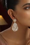Swabhimann_Gold Plated Diamonds, Stones Polki Studded Floral Vine Chandbali Earrings _Online_at_Aza_Fashions