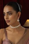Buy_Swabhimann_Rose Gold Stones, Diamonds Drop Polki Studded Choker Set _at_Aza_Fashions