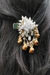 Buy_Vaidaan_Multi Color Enamel Rupini Floral Embroidered Hair Accessory _at_Aza_Fashions