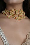 Vaidaan_Multi Color Pearl Kamli Bead Embellished Choker _Online_at_Aza_Fashions