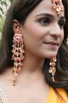 Buy_Vaidaan_Multi Color Pearl Mohini Bead Embellished Earrings _at_Aza_Fashions