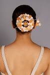 Vaidaan_Multi Color Pearl Nivasini Bead Embellished Hair Bun - Set Of 2 _Online_at_Aza_Fashions