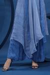 Buy_Coeur_Blue Shirt 38g Pure Organza Silk Hand Embroidered Kurta And Palazzo Set _Online_at_Aza_Fashions