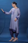 Shop_Coeur_Purple Kurta Organza Satin Print Nordic Round High Low With Pant _Online_at_Aza_Fashions