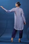 Shop_Coeur_Purple Tunic Organza Satin Print Nordic High Neck Shirt With Pant _at_Aza_Fashions