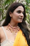 Buy_Vaidaan_Multi Color Pearl Mohini Bead Embellished Choker _at_Aza_Fashions