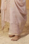 Buy_arpita sulakshana_Pink Summer Silk Hand Paint Foil Cutwork Kurta And Pant Set 