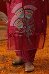 Buy_arpita sulakshana_Pink Chanderi Silk Hand Painted Bell Round Kurta Set _Online_at_Aza_Fashions