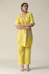 Buy_Arpita Sulakshana_Yellow Chanderi Silk, Linen, Crepe Beads, Mandala Embroidered Tunic With Pant _Online_at_Aza_Fashions
