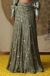 Shop_arpita sulakshana_Green Lehenga And Blouse Georgette Embroidered Sequins Asymmetric Textured Set _Online_at_Aza_Fashions