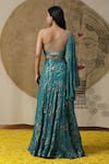 Shop_arpita sulakshana_Blue Lehenga And Blouse Cotton Embroidered Sequins Asymmetric Set _at_Aza_Fashions