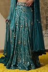 Buy_arpita sulakshana_Blue Lehenga And Blouse Cotton Embroidered Sequins Asymmetric Set _Online_at_Aza_Fashions