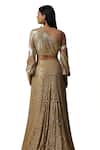 arpita sulakshana_Brown Lehenga And Blouse Cotton Embroidered Sequins Asymmetric Textured Set _Online_at_Aza_Fashions