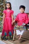 Buy_Vivedkids_Pink Cotton Embellished Pivhwai Print Lehenga Set 