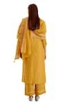 Vaayu_Yellow Cotton Muslin Embroidery Floral Round Pintuck Kurta Set With Dupatta _Online_at_Aza_Fashions