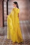 Aariyana Couture_Yellow Kurta And Dupatta Silk Organza Embroidered Floral Botanic Sharara Set _Online_at_Aza_Fashions