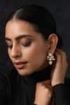 Buy_Paisley Pop_Gold Plated Kundan Carved Embellished Earrings _at_Aza_Fashions