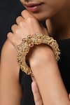 Buy_Paisley Pop_Gold Plated Temple Work Embossed Bangle _at_Aza_Fashions