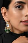 Buy_Paisley Pop_Green Kundan Carved Earrings _at_Aza_Fashions