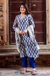 Buy_Missprint_Blue Kurta And Dupatta Silk Chanderi Hand Block Print Embroidered Pant Set _at_Aza_Fashions