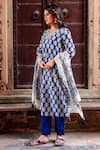 Buy_Missprint_Blue Kurta And Dupatta Silk Chanderi Hand Block Print Embroidered Pant Set _Online_at_Aza_Fashions