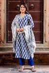 Shop_Missprint_Blue Kurta And Dupatta Silk Chanderi Hand Block Print Embroidered Pant Set 