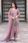 Buy_Missprint_Pink Kurta And Dupatta Silk Chanderi Hand Embroidered Scallop Hem Pant Set _at_Aza_Fashions