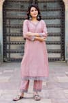 Buy_Missprint_Pink Kurta And Dupatta Silk Chanderi Hand Embroidered Scallop Hem Pant Set _Online_at_Aza_Fashions