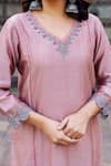 Shop_Missprint_Pink Kurta And Dupatta Silk Chanderi Hand Embroidered Scallop Hem Pant Set _Online_at_Aza_Fashions