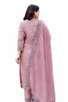 Missprint_Pink Kurta And Dupatta Silk Chanderi Hand Embroidered Scallop Hem Pant Set _at_Aza_Fashions