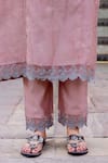 Buy_Missprint_Pink Kurta And Dupatta Silk Chanderi Hand Embroidered Scallop Hem Pant Set 