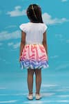 Shop_LIL DRAMA_White T-shirt Cotton Printed Barbie And Skirt Set _at_Aza_Fashions