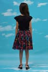 Shop_LIL DRAMA_Black T-shirt Cotton Printed Barbie And Flared Skirt Set _at_Aza_Fashions