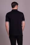 Shop_AMIT ARORA_Black Cotton Knit Half Sleeve T-shirt _at_Aza_Fashions