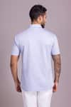 Shop_AMIT ARORA_Blue Cotton Knit Collared T-shirt _at_Aza_Fashions