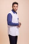 Buy_AMIT ARORA_White Cotton Knit Embroidered Pocket Shirt _Online_at_Aza_Fashions