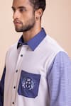 Buy_AMIT ARORA_White Cotton Knit Embroidered Pocket Shirt 