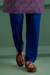 AMIT ARORA_Blue Kurta Silk Embroidery Thread Mughal Set _Online_at_Aza_Fashions