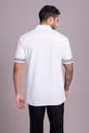 Shop_AMIT ARORA_White Cotton Knit Plain Crest Placement Embroidered T Shirt _at_Aza_Fashions