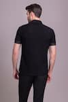 Shop_AMIT ARORA_Black Cotton Knit Plain Half Sleeve T Shirt _at_Aza_Fashions