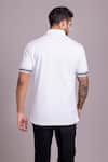 Shop_AMIT ARORA_White Cotton Knit Plain Half Sleeve Zipper T Shirt _at_Aza_Fashions