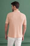 Shop_AMIT ARORA_Peach Cotton Knit Textured T Shirt _at_Aza_Fashions