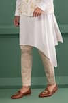 AMIT ARORA_Ivory Bundi Knit Embroidery Palm Tree Kurta Set _Online_at_Aza_Fashions