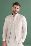 AMIT ARORA_White Bundi Silk Embroidery Floral Mandala Kurta Set _at_Aza_Fashions