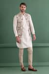 Shop_AMIT ARORA_Ivory Bundi Silk Embroidery Abstract Kurta Set _Online_at_Aza_Fashions